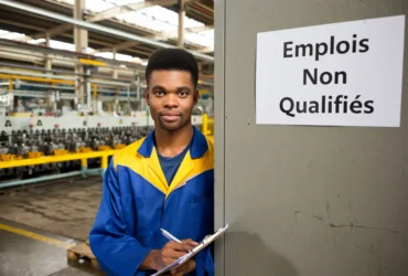 Ouvrier sans diplôme travaillant sur chantier