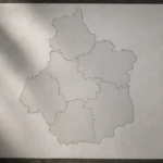 Carte du Centre-Val de Loire avec ses départements, vue monochrome et petit carré orange en bas à droite. Métiers en tension centre-val de loire 2025.