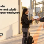 Deux professionnels échangent une handshake près d’un site industriel, l’un remet un casque au personnel.